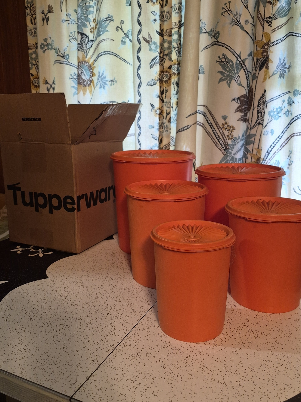 Tupperware Vintage Orange Canister Set